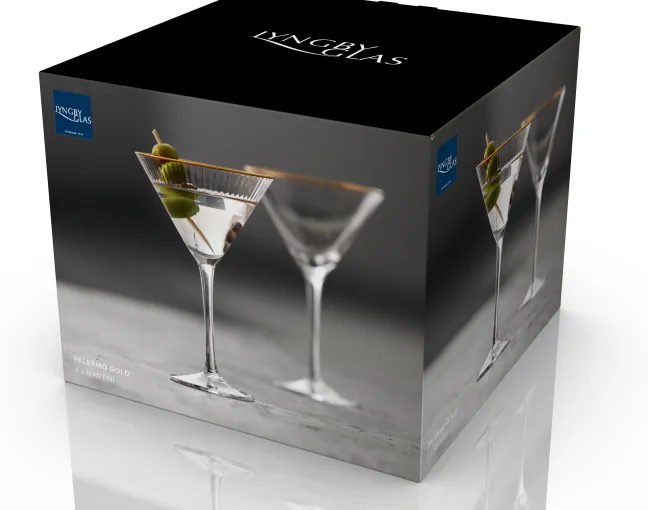 Lyngby Glas Martiniglas Palermo Gold 25cl 4 Stück