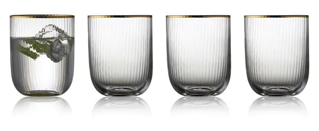 Lyngby Glas Tumbler Palermo Gold 35cl 4 Stück