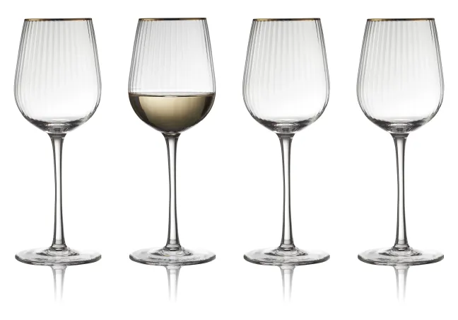 Lyngby Glas Weißweinglas Palermo Gold 30cl 4 Stück