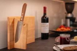 Mühlenbrett Schneidebrett mit Messerhalter Buche Massivholz