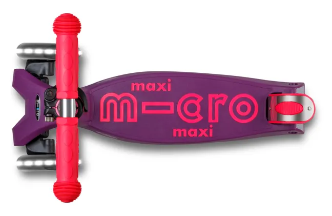 Micro Scooter Maxi Micro Deluxe Foldable neon LED ultra pink