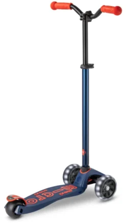 Micro Scooter maxi micro deluxe pro LED navy red