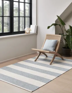 Pappelina Teppich Bob Blue Fog Vanilla 70 x 150 cm BO3H715