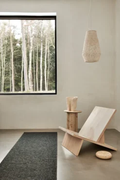 Pappelina Teppich Emm Black/Linen Metallic 70 x 240 cm EMMX724