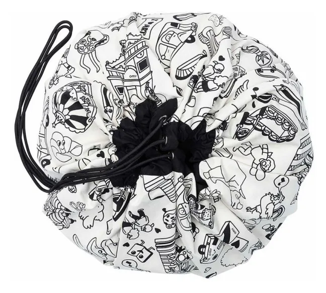 Play&Go Prints 2 in 1 Spielzeugsack Ø140cm OMY Paris zum selbst bemalen Sale