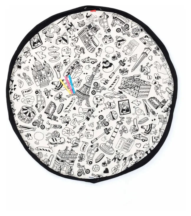 Play&Go Prints 2 in 1 Spielzeugsack Ø140cm OMY Paris zum selbst bemalen Sale