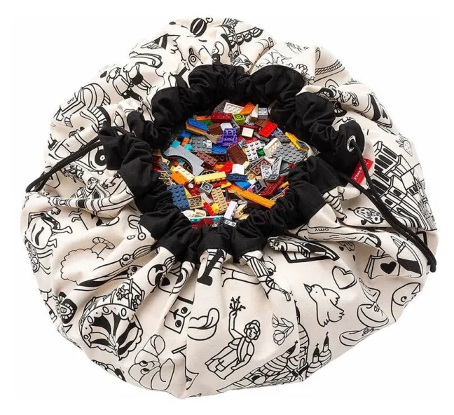 Play&Go Prints 2 in 1 Spielzeugsack Ø140cm OMY Paris zum selbst bemalen Sale