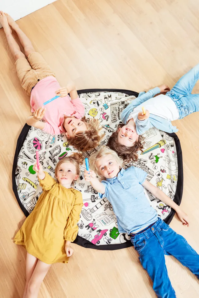 Play&Go Prints 2 in 1 Spielzeugsack Ø140cm OMY Paris zum selbst bemalen Sale