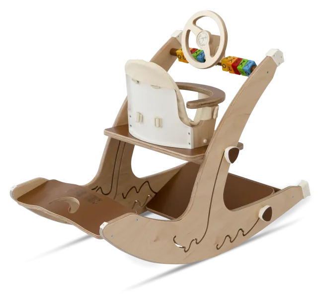 QuarttoLino® multifunktionaler Kinderhochstuhl aus Holz Braun Sale