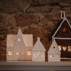 räder Lichthaus Lebkuchenhaus klein Porzellan weiß