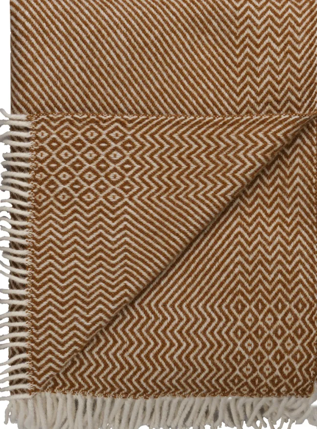 Roros Tweed KATTEFOT Wolldecke 140x220cm Ocker 554065