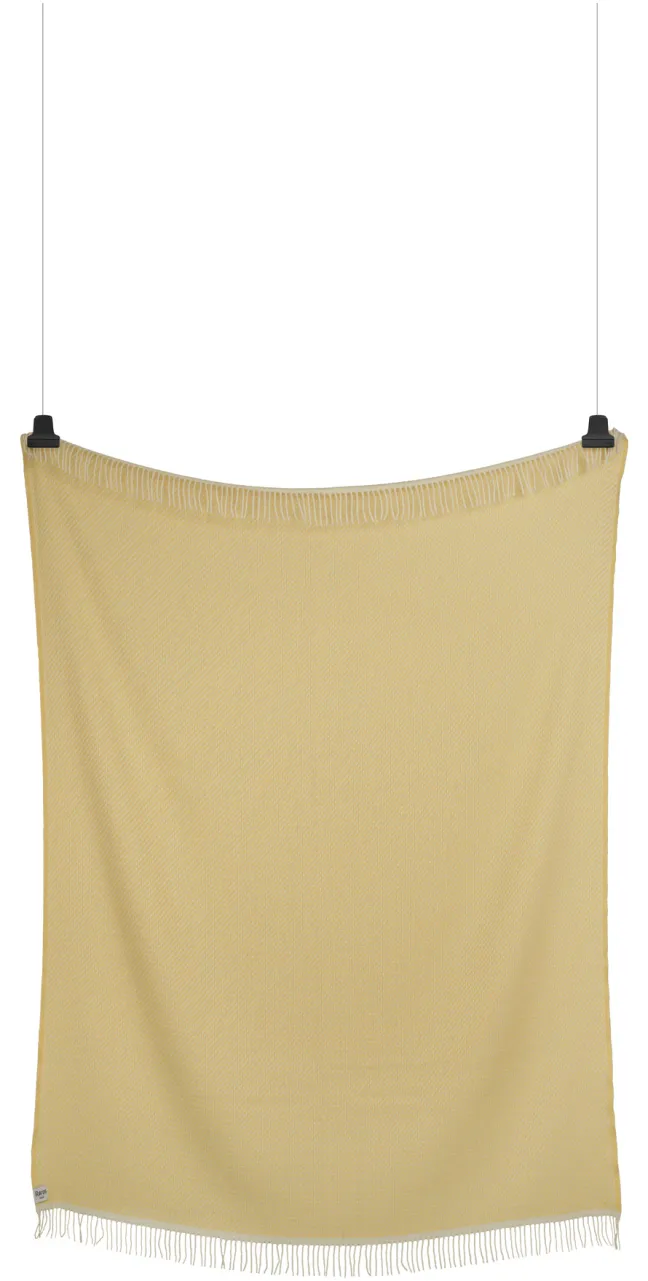 Roros Tweed MELLO Lammwolldecke 150x210cm zitronengelb 5751