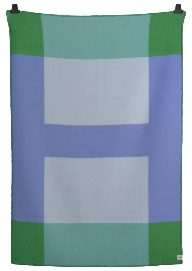 Roros Tweed SYNDIN Lammwolldecke 135 x 200cm blau/grün 1954