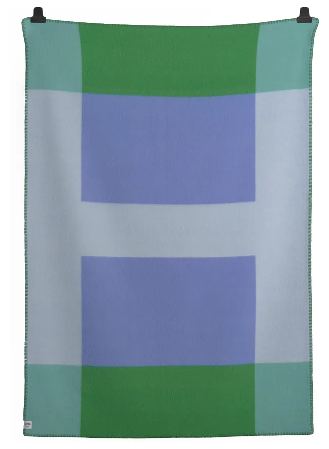 Roros Tweed SYNDIN Lammwolldecke 135 x 200cm blau/grün 1954