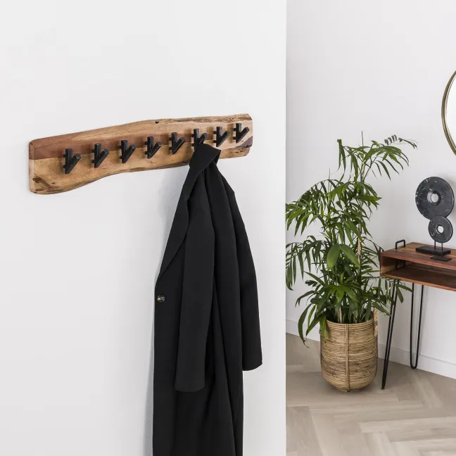 Rubjerg Design Garderobe Edge 8 Haken Akazie massiv natur