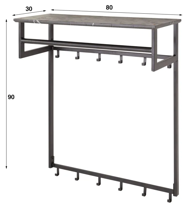 Rubjerg Design Garderobe Stab 12 Haken Melamin Melamin