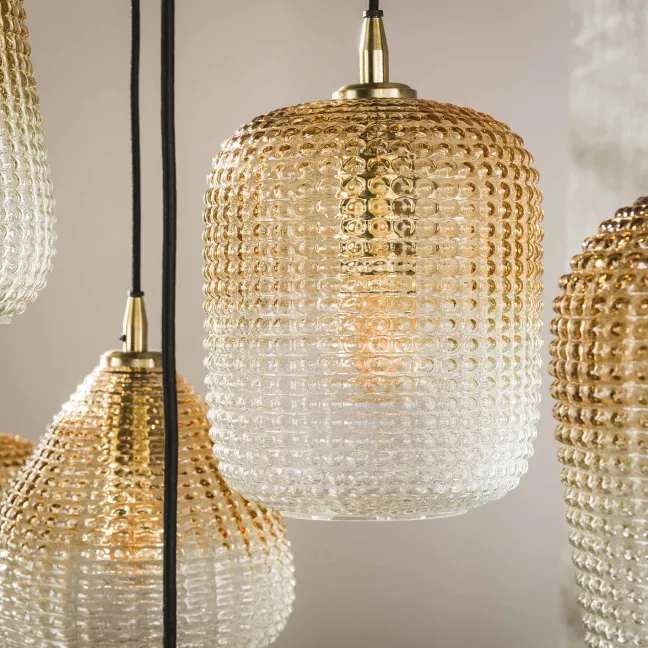 Rubjerg Design Hängelampe Dot 9 Leuchten Glas Bernstein