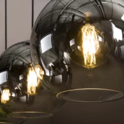 Rubjerg Design Hängeleuchte Bubble shaded 3 Leuchten Rauchglas altsilber