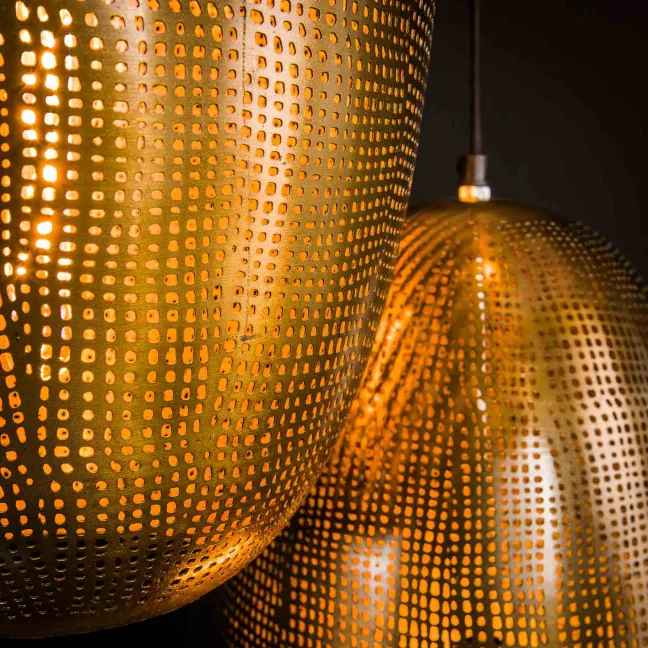 Rubjerg Design Hängeleuchte Cosmic 3 Leuchten gestuft Antik Bronze/Glas