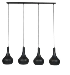 Rubjerg Design Hängeleuchte Punsch Kegel 4 Leuchten Metall schwarz/braun