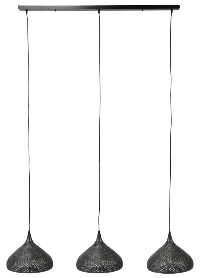 Rubjerg Design Hängeleuchte Punsch Trichter 3 Leuchten Metall schwarz/braun