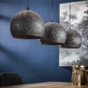 Rubjerg Design Hängeleuchte Punsch Kugel 3 Leuchten Metall schwarz/braun