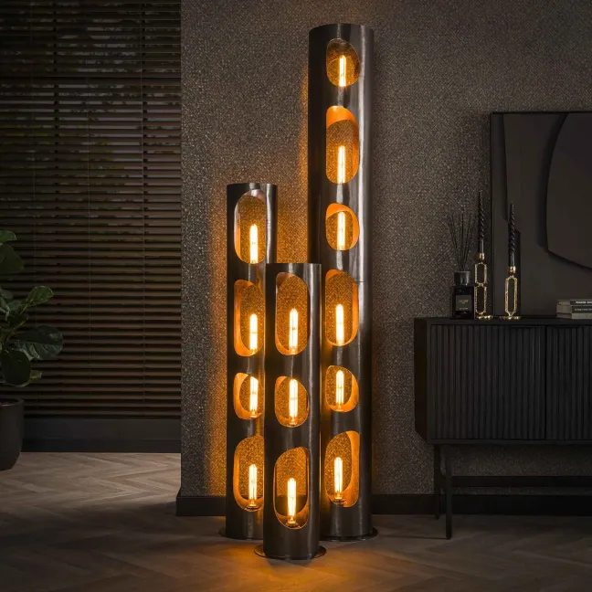 Rubjerg Design Stehlampe Ø20cm Organic Zylinder XL Schwarz Nickel
