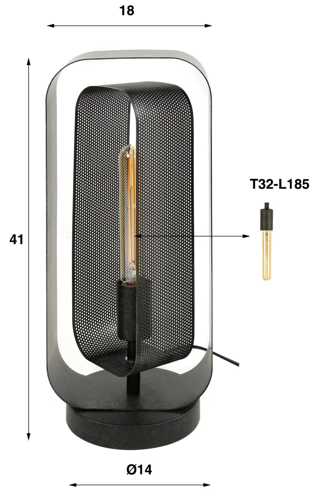 Rubjerg Design Tischleuchte Mesh 1 Leuchte Metall Artic schwarz