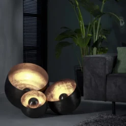 Rubjerg Design Tischleuchte Korb XL Ø50cm Metall schwarz nickel