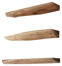 Rubjerg Design Wandregal Edge 3er Set Akazie massiv natur
