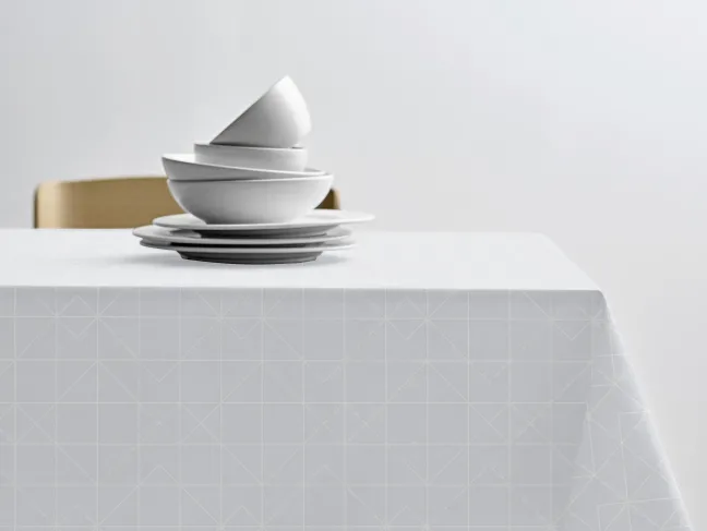 Södahl Tischtuch Ø180cm Tiles Damask weiß