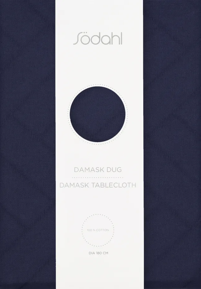 Södahl Tischtuch Ø180cm Tiles Damask blau