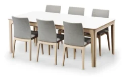 Skovby Esstisch 27 ausziehbar Eiche weiß geölt / Laminat weiß