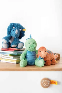 Steiff Dixi Triceratops 28cm sitzend petrol 87806