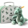 Steiff Joshi Baby T-Rex 16 grünblau im Koffer
