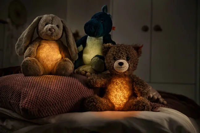 Steiff Spott Stegosaurus 28cm petrol mit Nachtlicht
