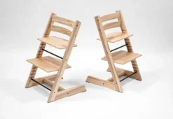 STOKKE® Mega Set Tripp Trapp® Buche Wild Wood natur + Babyset² natur + Tray Tisch weiß