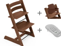 STOKKE® Mega Set Tripp Trapp® Eiche warm braun + Babyset warm braun + Newbornset