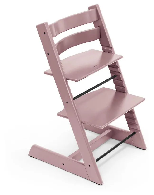 STOKKE® Mega Set Tripp Trapp® Heather Mauve + Babyset² Heather Mauve + Tray Tisch weiß