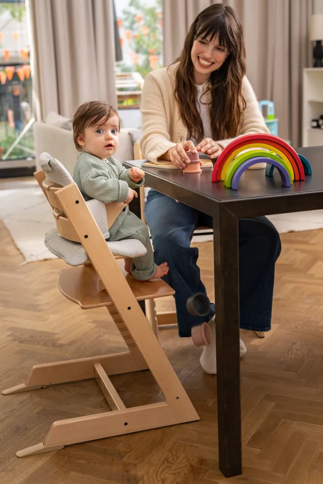 STOKKE® Mega Set Tripp Trapp® natur + Babyset² natur + Tray Tisch weiß