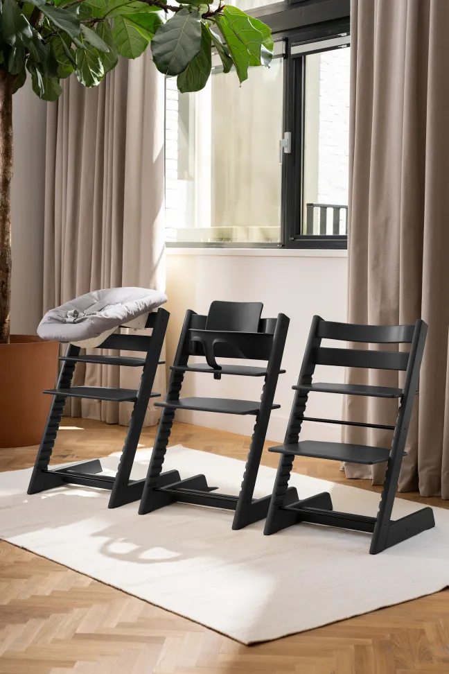 STOKKE® Mega Set Tripp Trapp® schwarz + Babyset² schwarz + Newbornset anthrazit