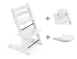 STOKKE® Mega Set Tripp Trapp® weiß + Babyset² weiß + Tray Tisch weiß