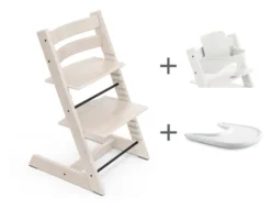 STOKKE® Mega Set Tripp Trapp® weiß transparent + Babyset² weiß + Tray Tisch weiß