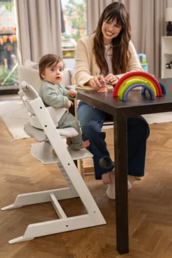 STOKKE® Mega Set Tripp Trapp® weiß transparent + Babyset² weiß + Tray Tisch weiß