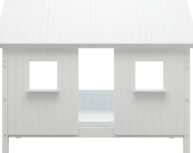 THUKA Nordic Hausbett Romantic mit geschlossener Front und Dachpanele weiß
