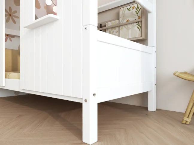 THUKA Nordic Hausbett Romantic mit geschlossener Front und Dachpanele weiß
