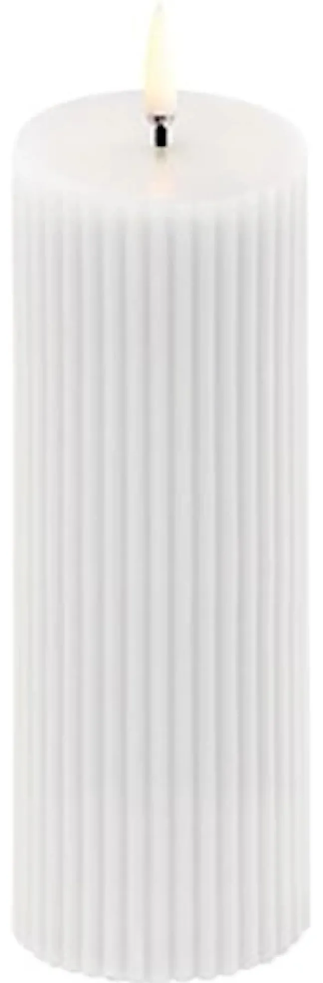 UYUNI LED Kerze Grooved 5,8x15 cm Nordic White