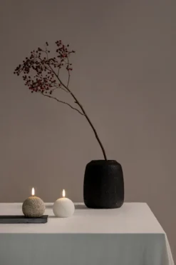 UYUNI LED Kerze rund Glitzer 7x7 cm Champagner