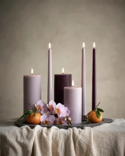 UYUNI LED Kerze Rustic 7,8x15 cm Light Lavender