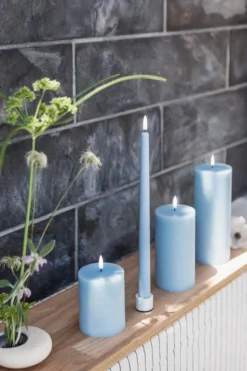 UYUNI LED Kerze Rustic 7,8x20 cm Sky Blue